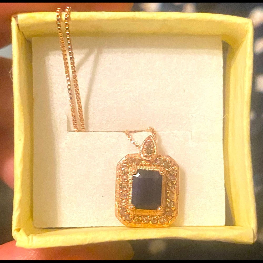 1.50ctw Kanchanaburi Sapphire Diamond Necklace